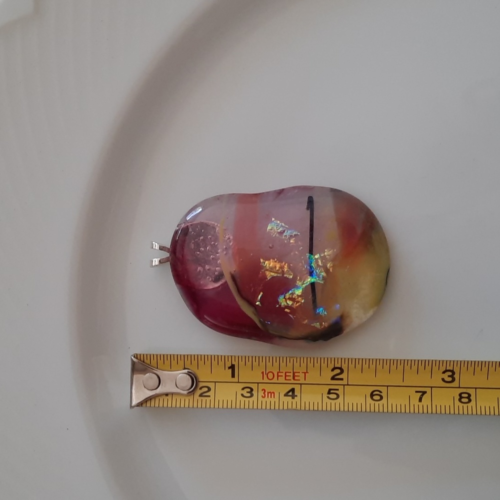 Glass/dichroic puddle pendant